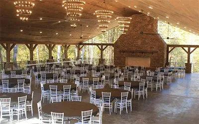 the wedding pavilion at Smokey Den